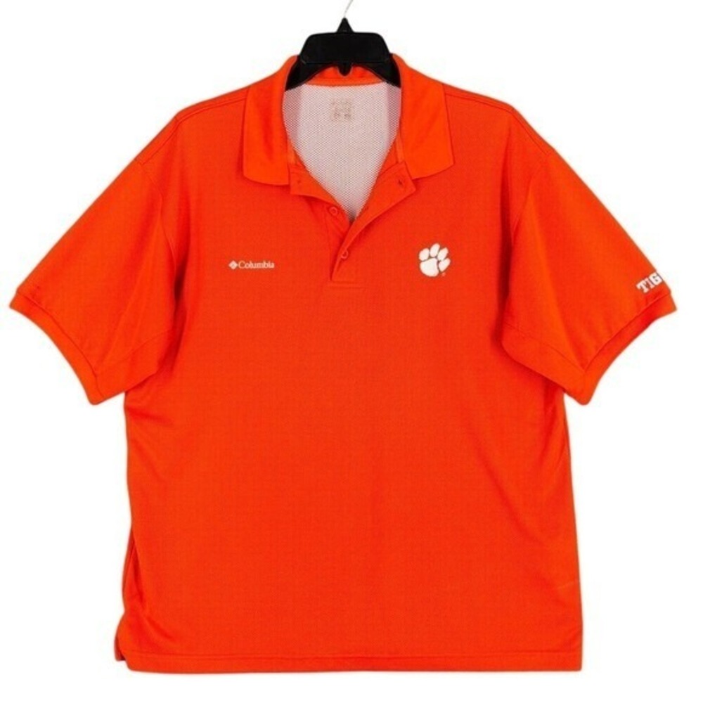 Clemson Tigers Columbia PFG Polo‎ Shirt Men XXL Performance Athletic Campus Wear